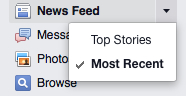 How do I get back “Most Recent” on the Facebook app?